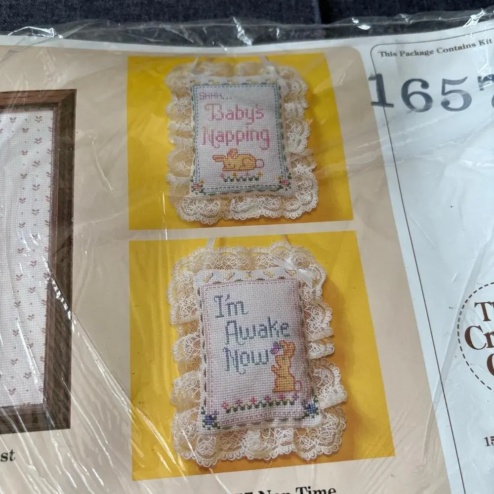 Nap Time Door Hanger Vintage Counted Cross Stitch Kit The Creative Circle - 1988
